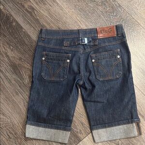 D&G Dark Blue Denim Cuffed Women's Shorts